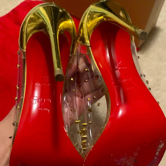 Gold Spike PVC Louboutins - Picture 3 of 4